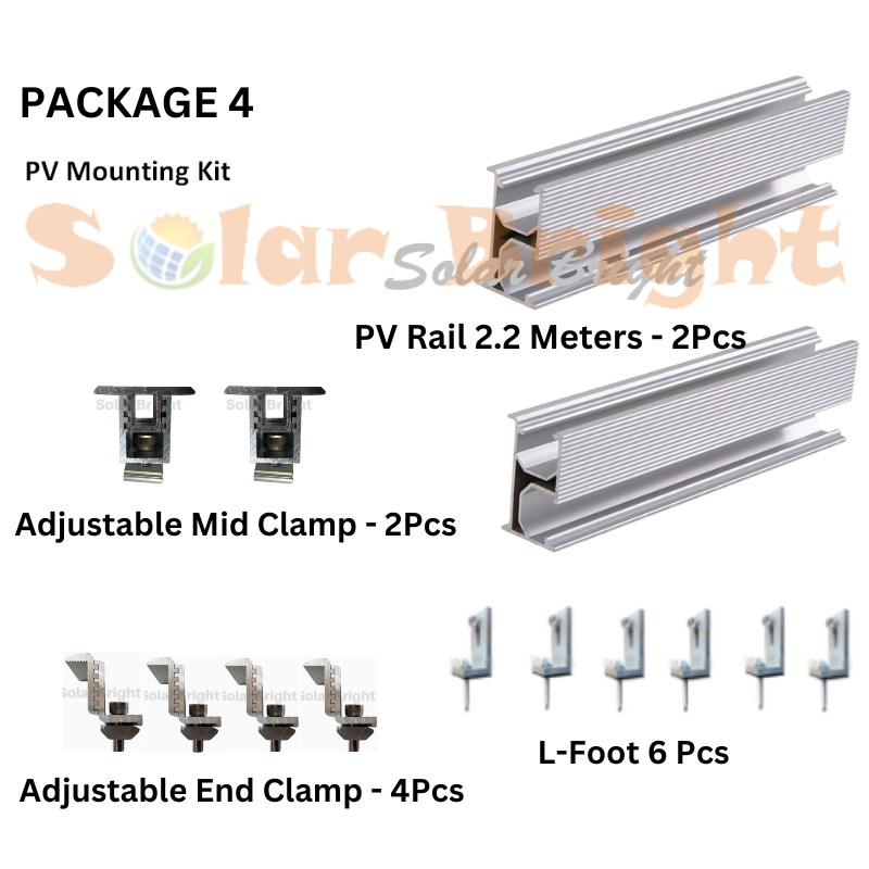 PV Aluminum Railings Roof Solar Panel Mounting Rail 2.4 Meter 2 or 4 ...