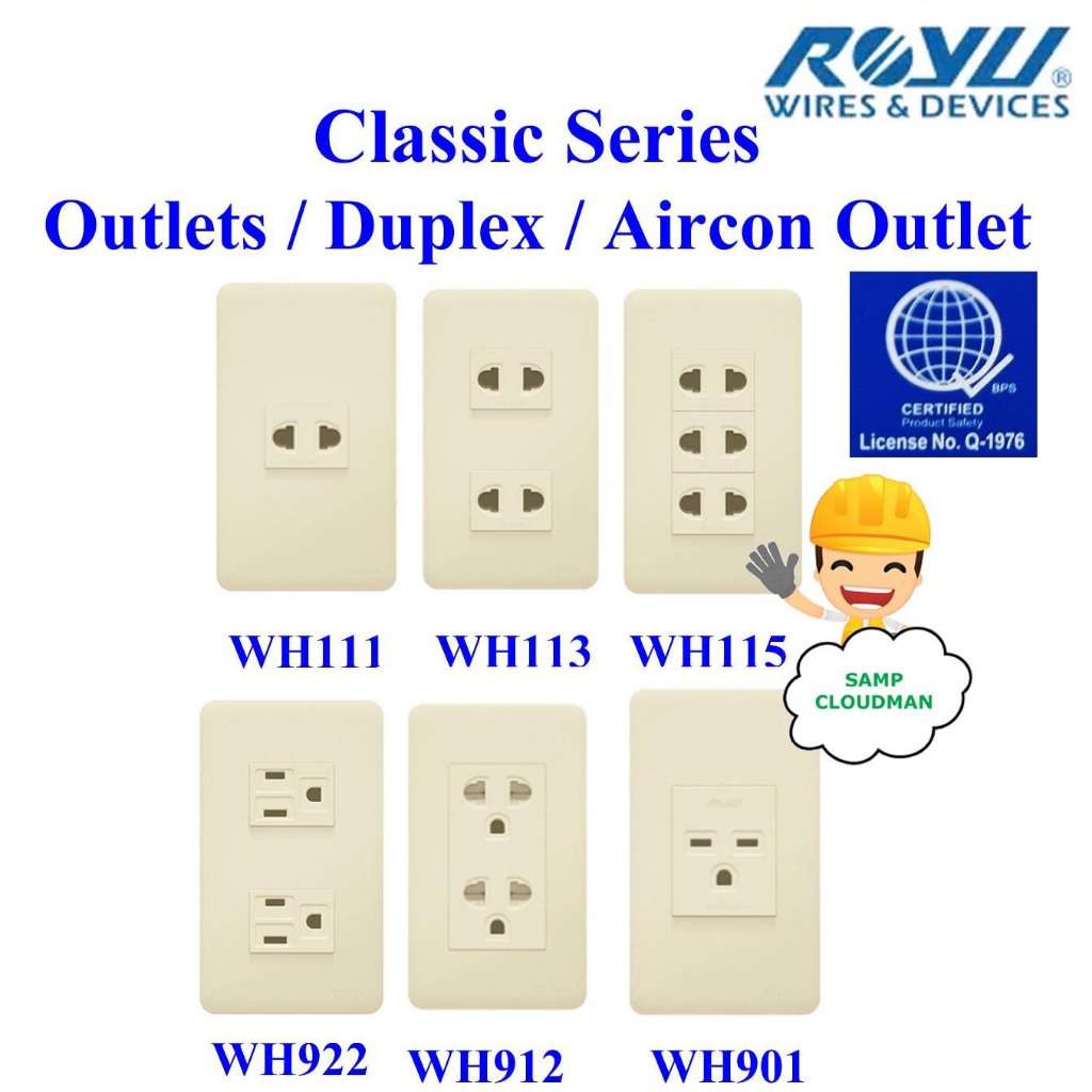 Royu Classic Series Universal Outlets Sets w/ Plate 1 2 or 3 Gang ...