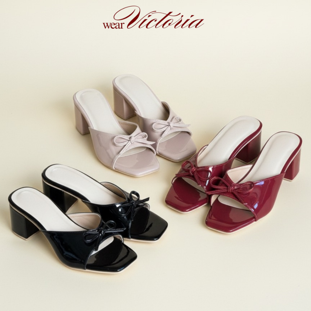 Wear Victoria | CHERRY 2.0 Coquette Ribbon Patent Leather Block Heel ...