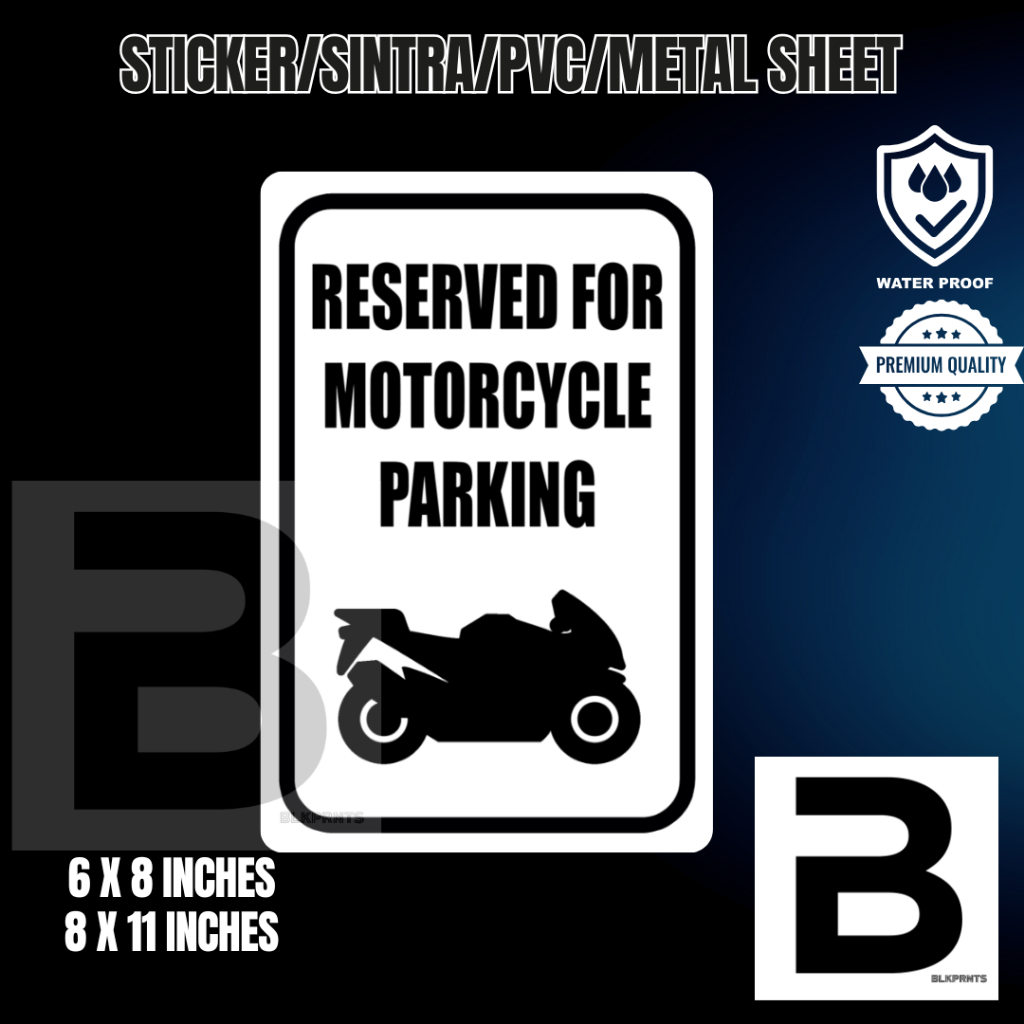 Shop motorcycle parking sign for Sale on Shopee Philippines