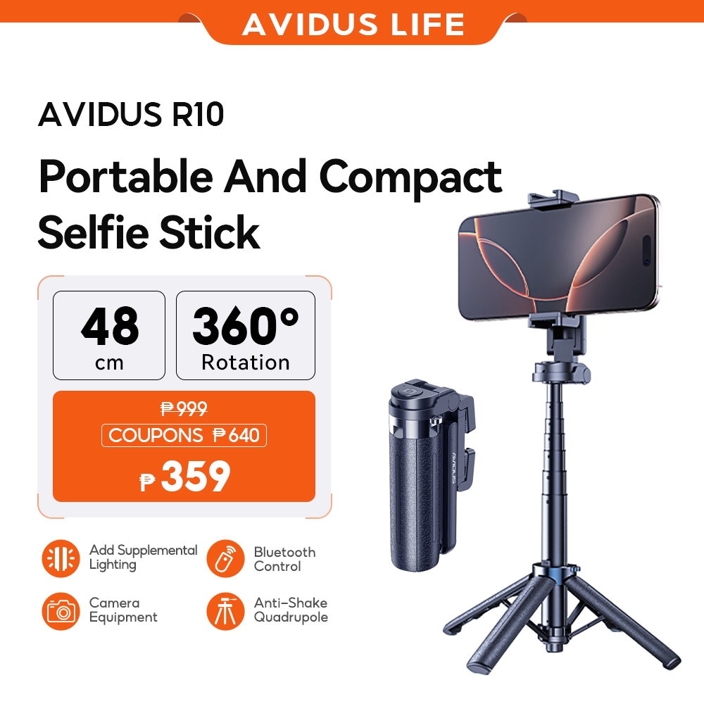 AVIDUS R10 3-in-1 Mini Selfie Stick Portable Extendable Folding ...