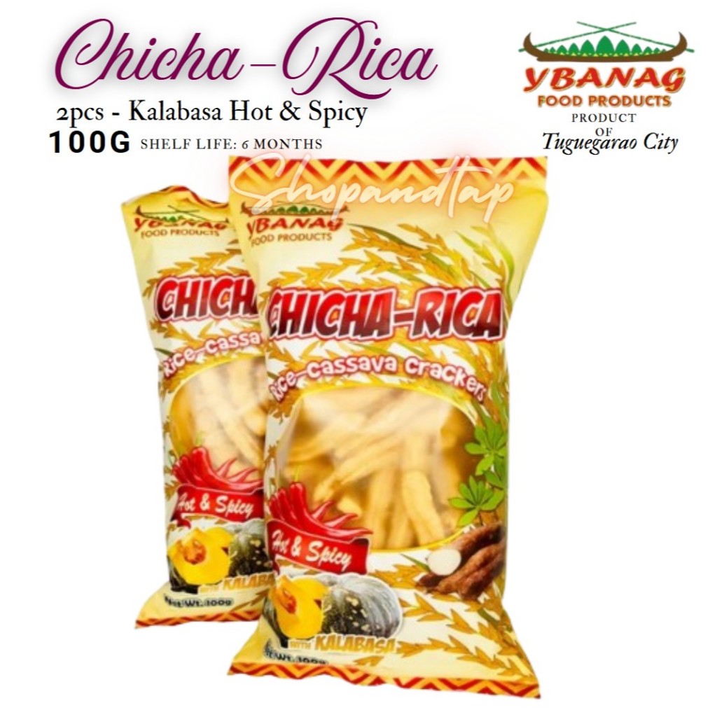 2pcs - Chicharica Kalabasa Hot & Spicy Chicharon Rice Cassava | Shopee ...