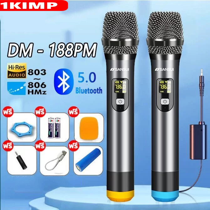 Professional Wireless Microphone Bluetooth UHF For Videoke Dual ...