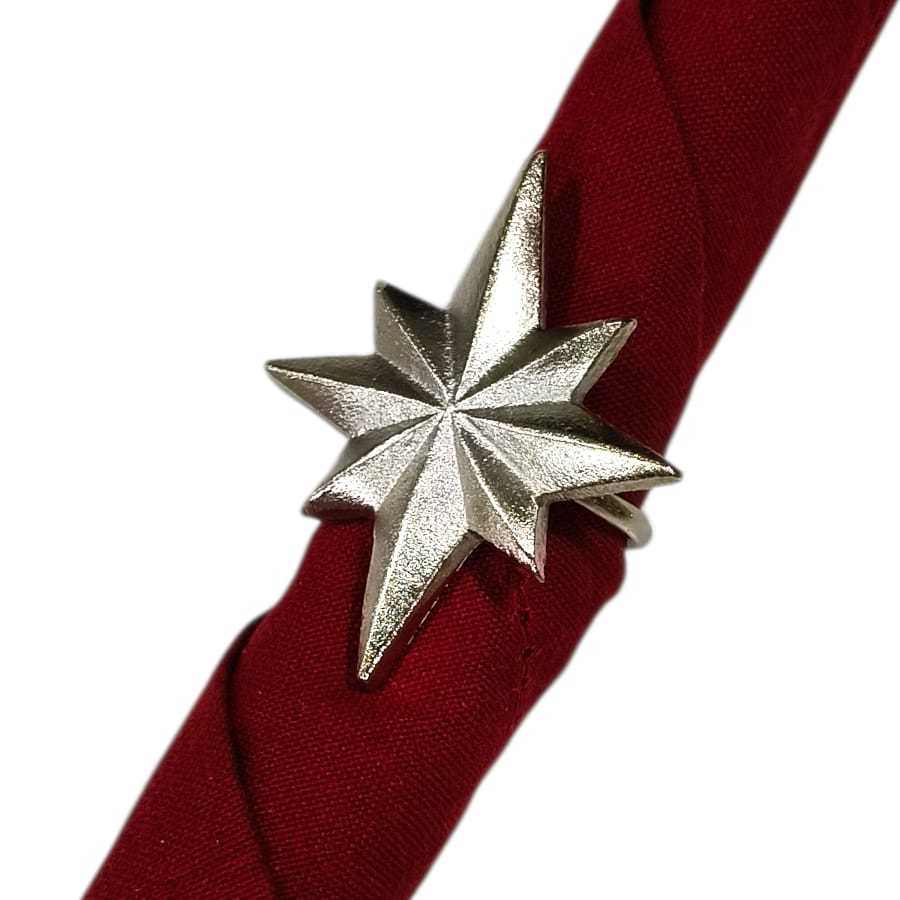 Napkin Ring 4 Point Star Set of 4 in a Gift Box Matte Nickel | Shopee ...