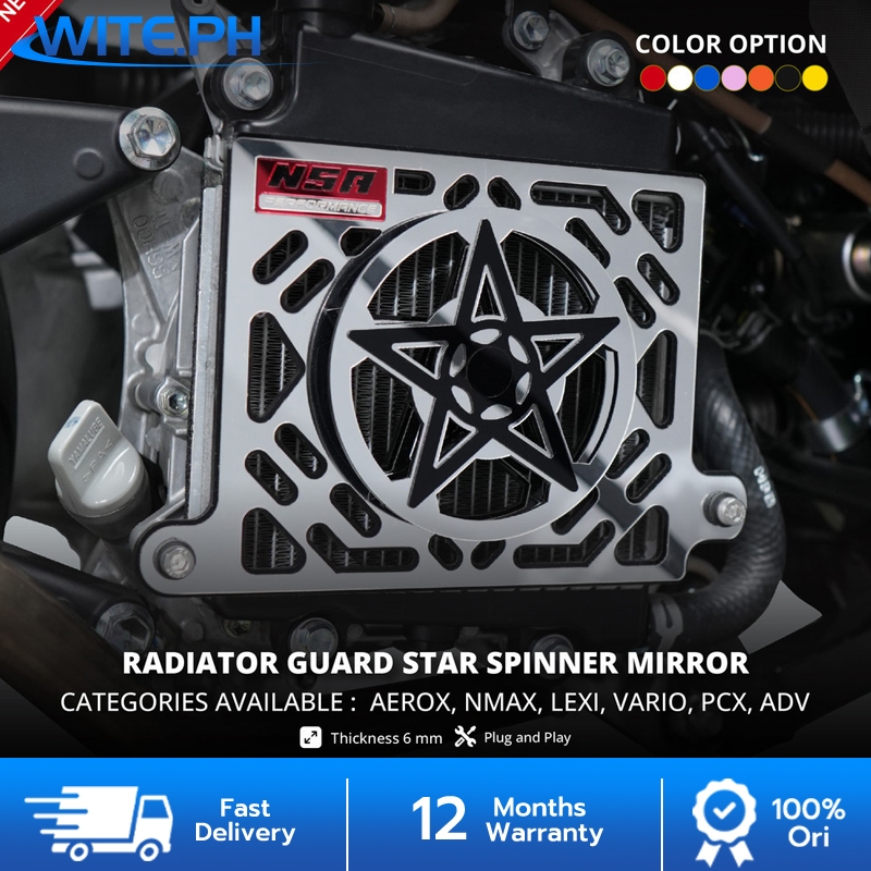 NSA RADIATOR COVER SPINNER STAR MIRROR SERIES [NMAX/AEROX V1 V2 ...