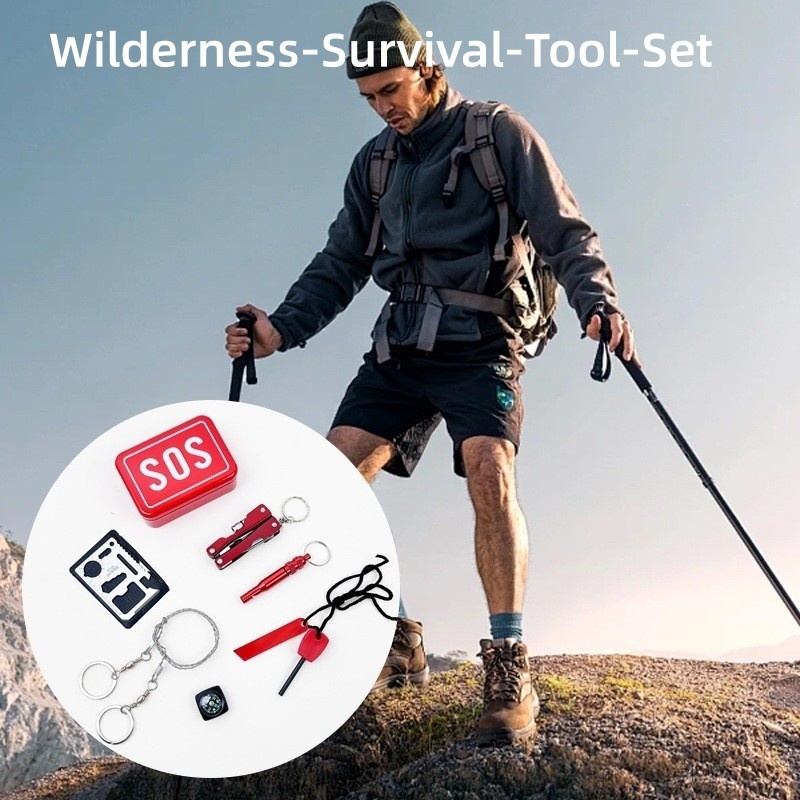 Wilderness Survival Tool Set Outdoor equipment Emergency package SOS ...