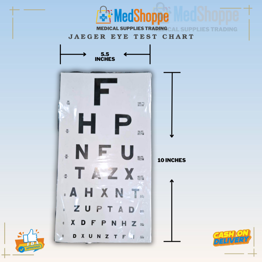 Snellen Ranting Test Chart / Jaeger EYE CHART | Shopee Philippines