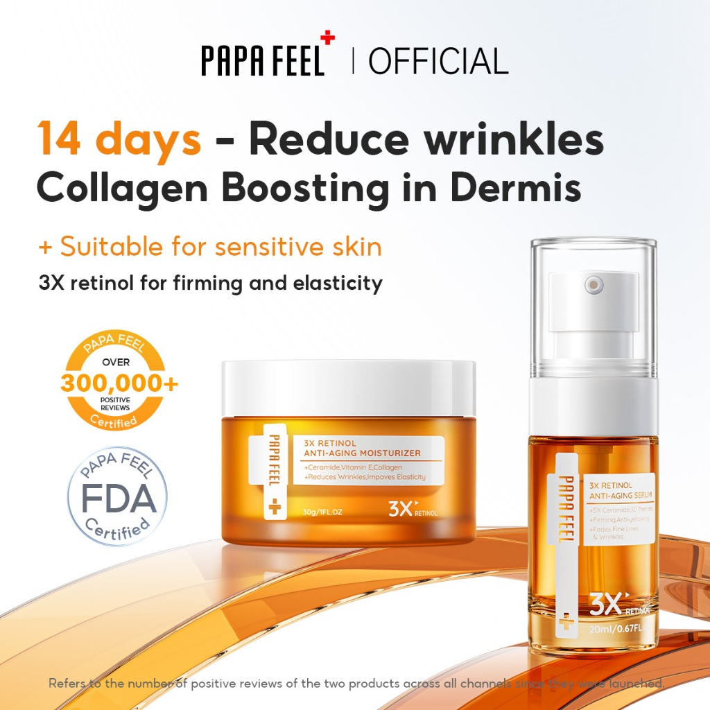 PAPA FEEL 3X Retinol Serum 20ml + 3X Retinol Moisturizer 30g 2 pcs