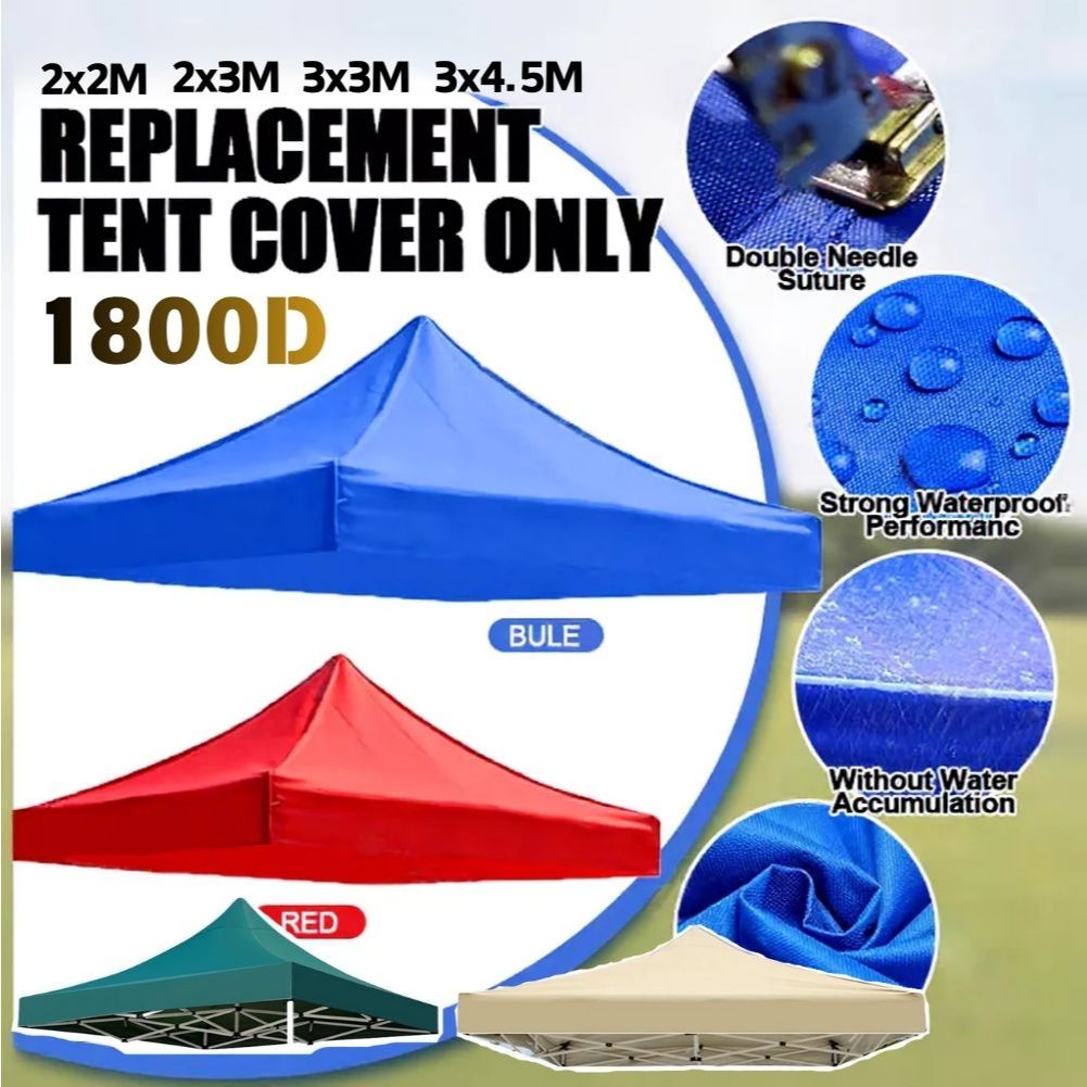 2x2/3x3/3x4.5m Available Replacement Outdoor Tent Top Cover 1800D ...