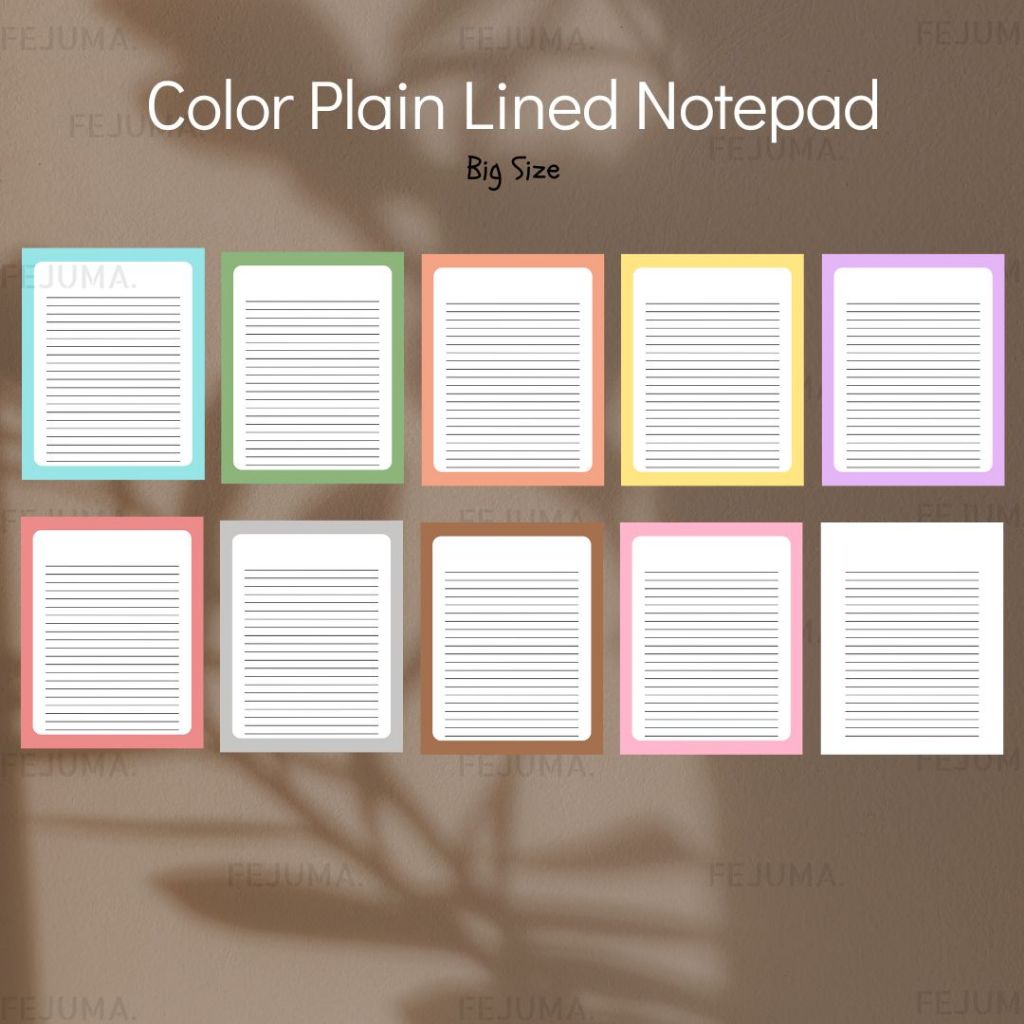 Big Plain Color Lined Notepad | 70 gsm paper thickness | Shopee Philippines
