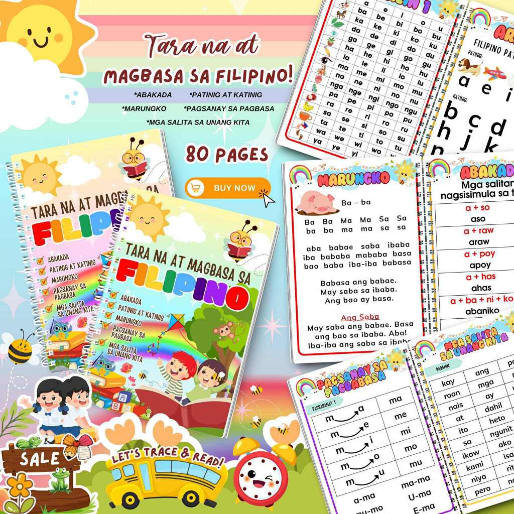 Tara na at Magbasa sa Filipino / 116pages Tagalog Reading book for Kids ...