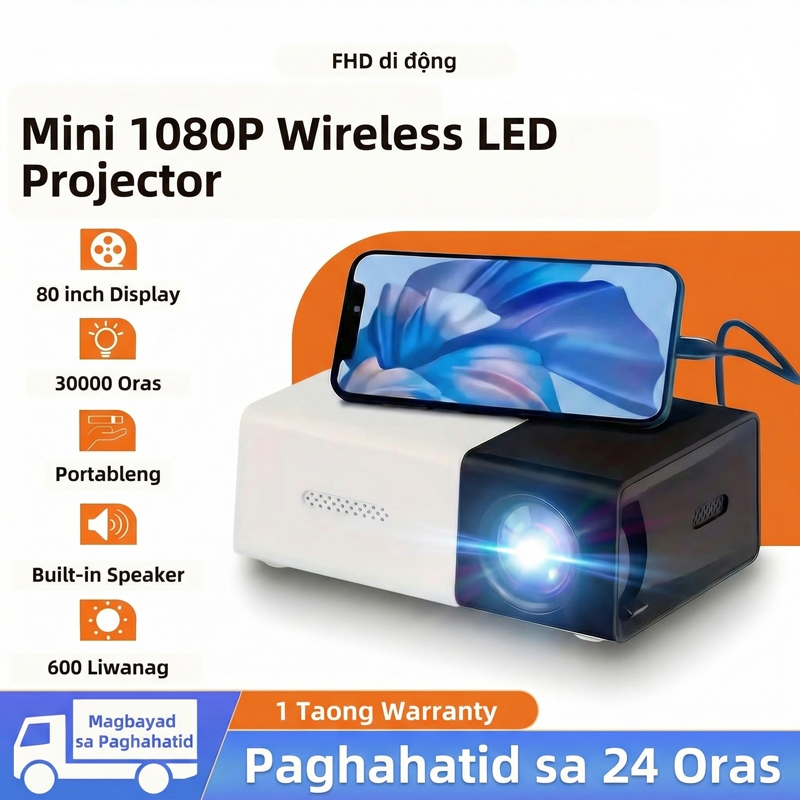 QD For Mini LED Projector Compatible with HDMI USB Player for Phone ...