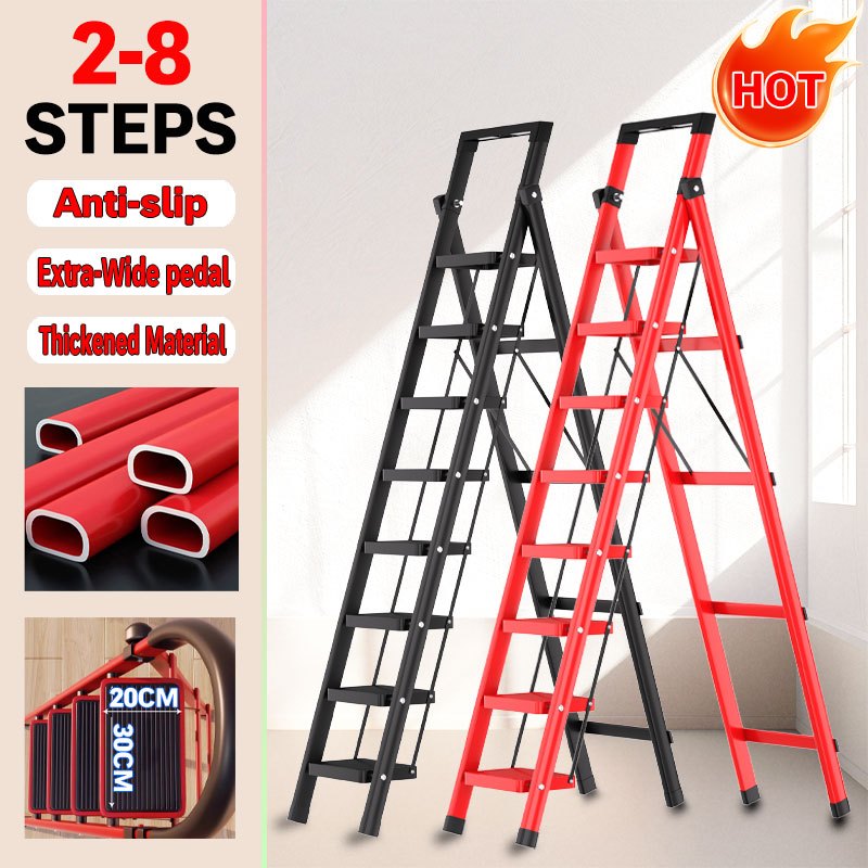 Ladder Foldable Aluminum Heavy Duty Thicker 2/3/4/5/6/7/8 Steps ...