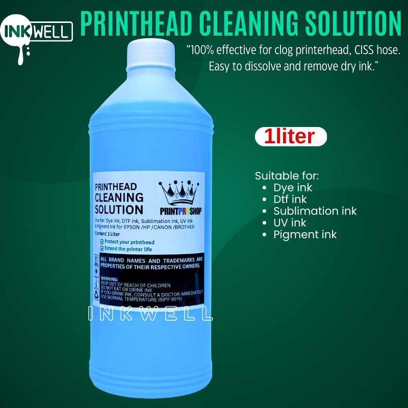 1Liter Blue Printhead Cleaning solution for epson, hp, brother & canon ...
