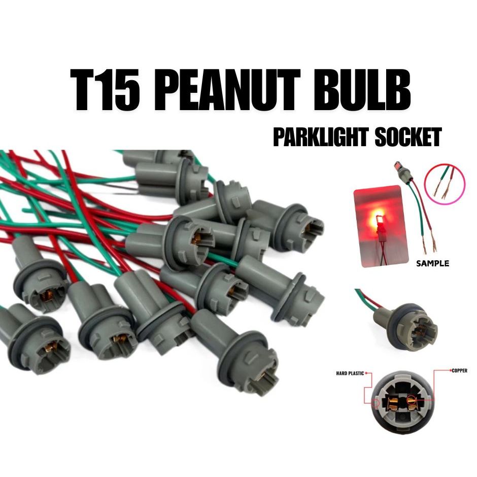 Motorcycle T15 PEANUT BULB/ PARK LIGHT SOCKET | Socket only (1pc ...