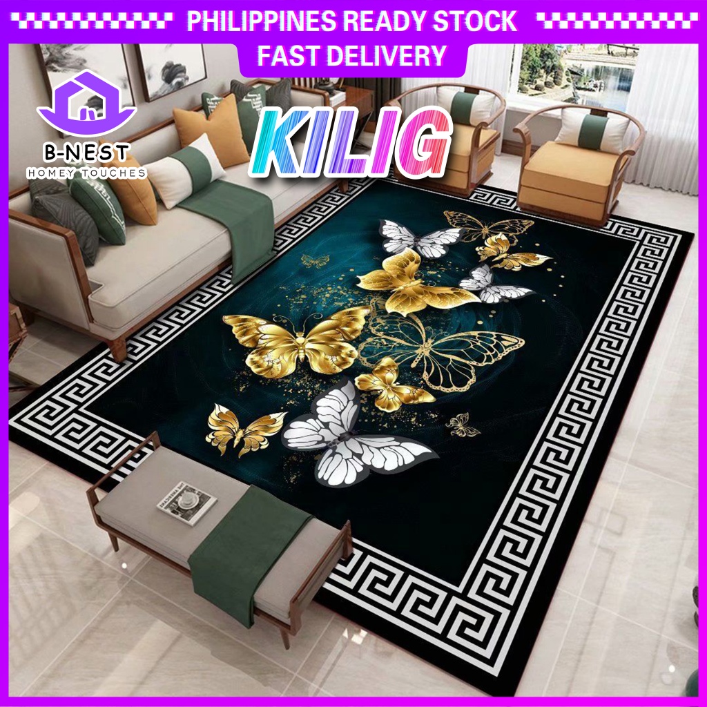 B-NEST 150x200cm Double Bed Size 3D Crystal Velvet Carpet Floor Carpets ...