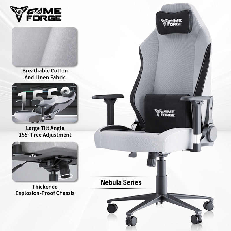 GAMEFORGE gaming chair Nebula Series cotton and linen fabrics ergonomic ...