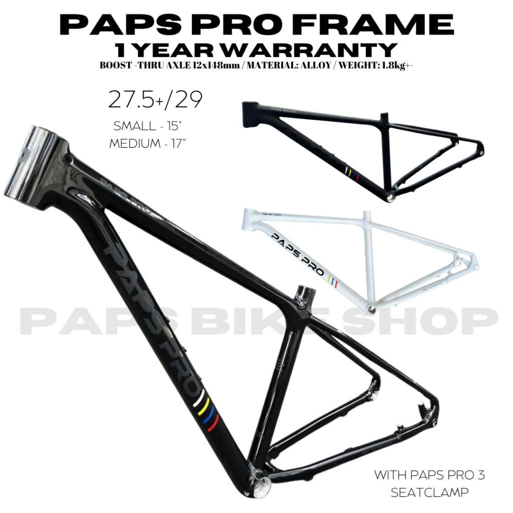 PAPS PRO 1 ALLOY MOUNTAINBIKE FRAME 27.5+/29 (SMALL & MEDIUM) | Shopee ...