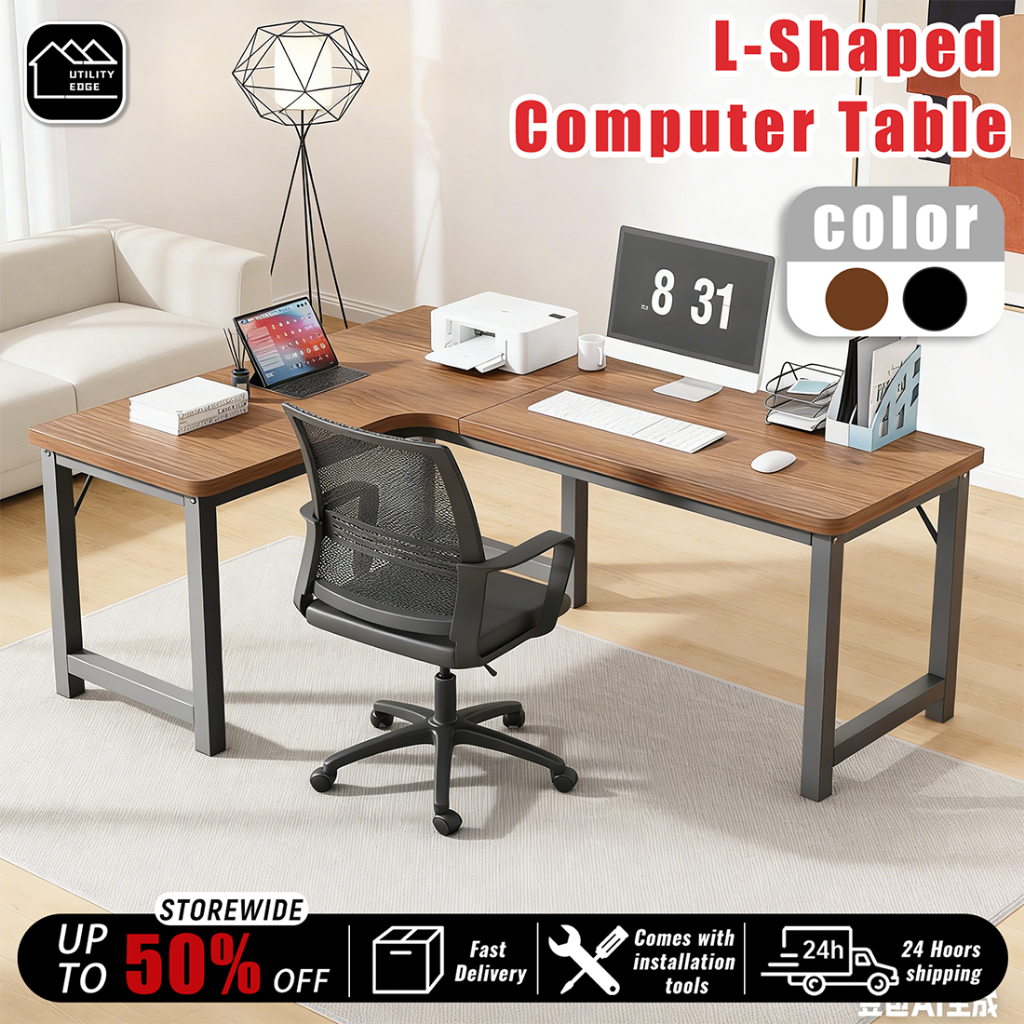 L Shaped Table Computer Table OfficeTable Study Table Gaming Table For ...