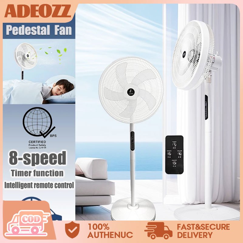 Electric fan 16 inch stand fan 5 blade remote control Timer floor fan ...