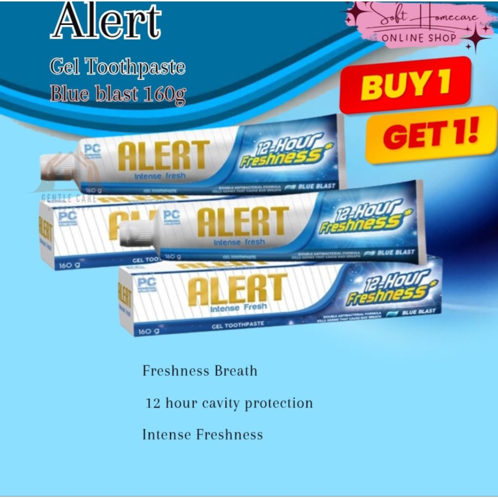 ALERT BLUE BLAST INTENSE FRESH GEL TOOTHPASTE BUY 1 TAKE 1 | Shopee ...