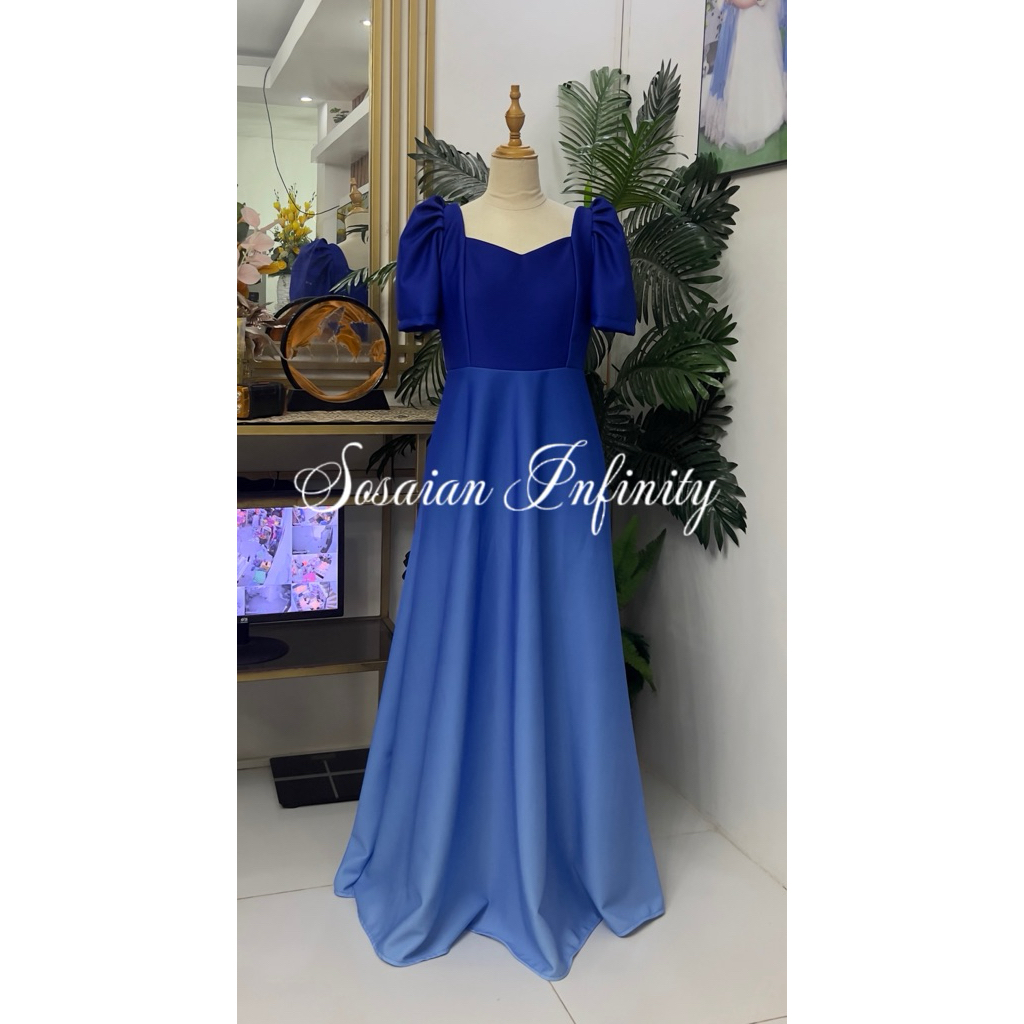 With zipper MoDern Filipiniana ombre dress | Shopee Philippines