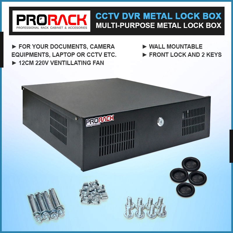 PRORACK CCTV DVR Metal Lock Box (wall mountable) | Shopee Philippines
