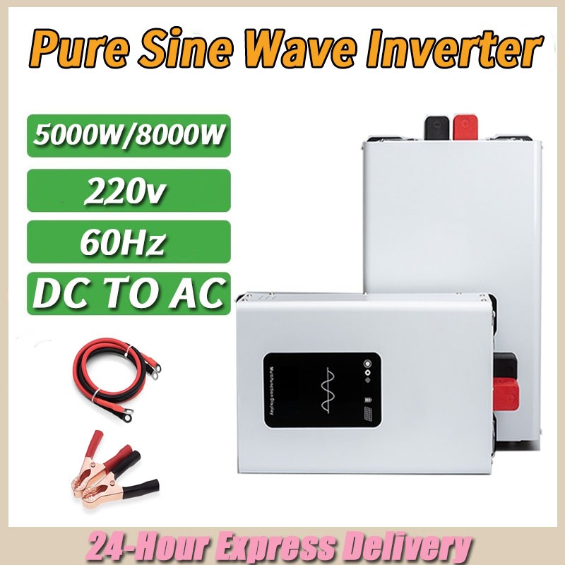 5000W /8000W Pure Sine Wave Inverter DC 12V 24V To AC 220V Off Grid ...