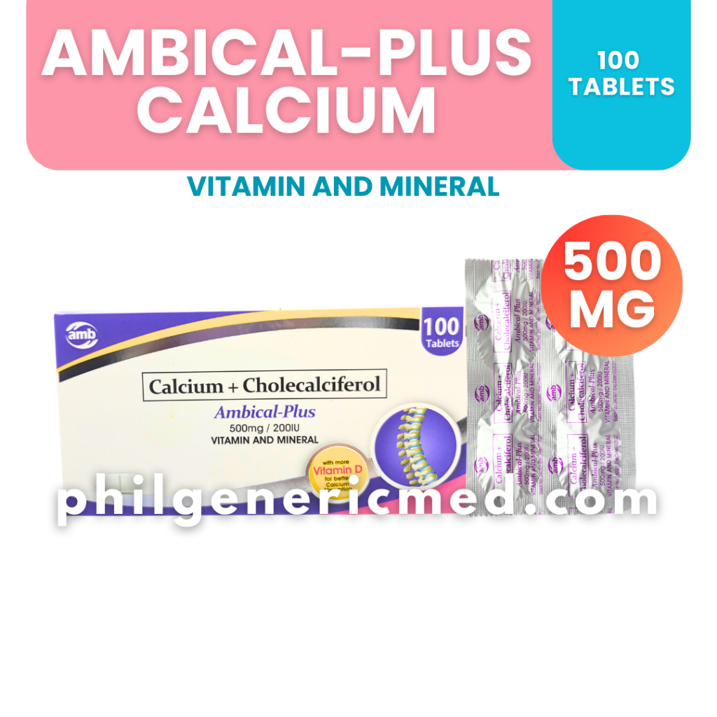 AMBICAL-PLUS Calcium + Cholecalciferol Vitamin D3 (100 Tablets ...