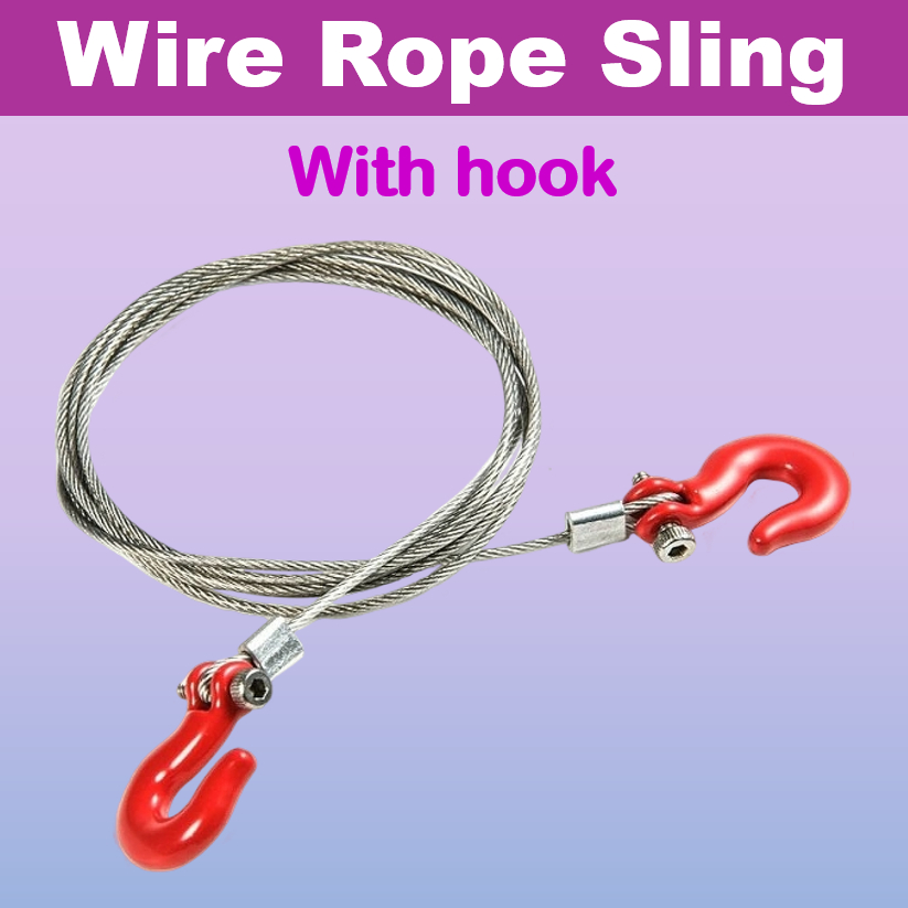 Wire Rope Sling With Hook 4 Meters Length Wire Rope Lifting Sling Steel ...