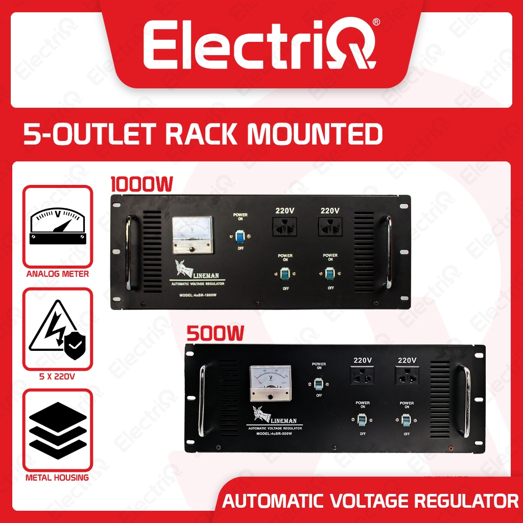 Electriq | Lineman 5-Outlet Rack Mounted Automatic Voltage Regulator ...