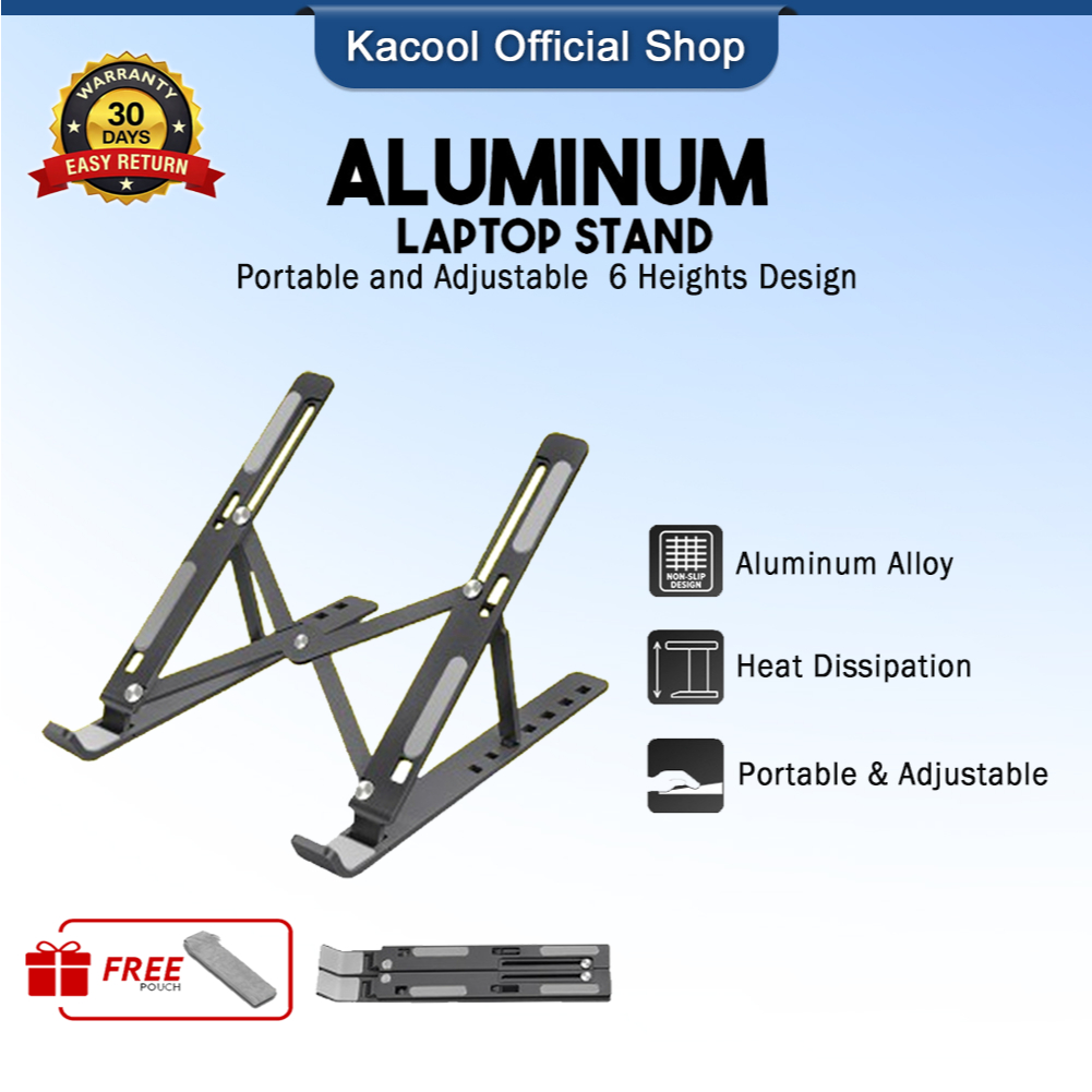 KACOOL Laptop Stand with 6-Level Height, Foldable Laptop Holder ...