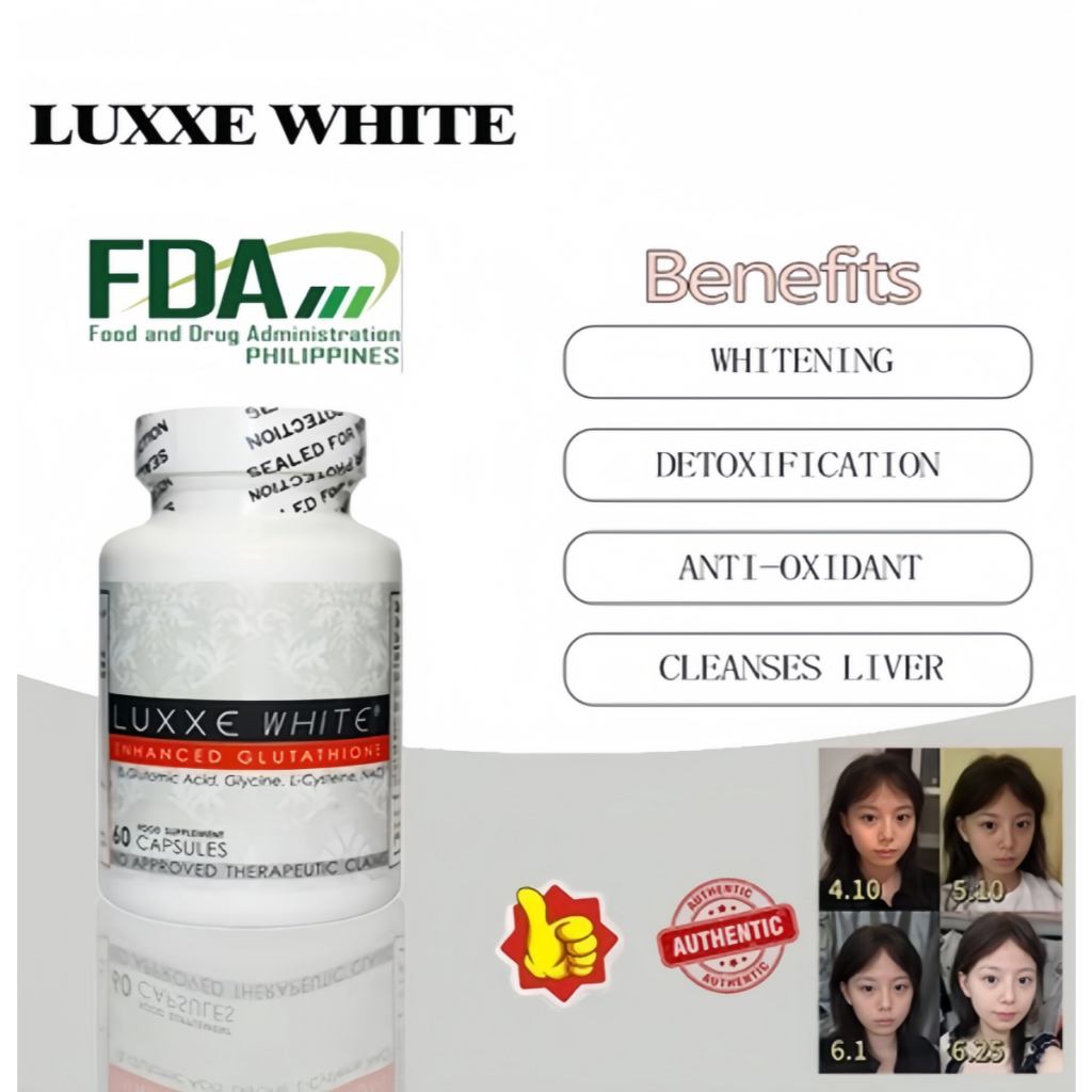 Authentic LUXXE Whitening And Anti-Aging Glutathione 60capsules BrighterThe  Skin Pimple Remover Fast
