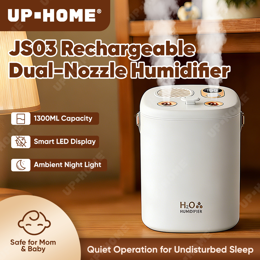 UP·HOME JS03 Cordless Humidifier 1.3L Large Mist Smart LED Quiet ...