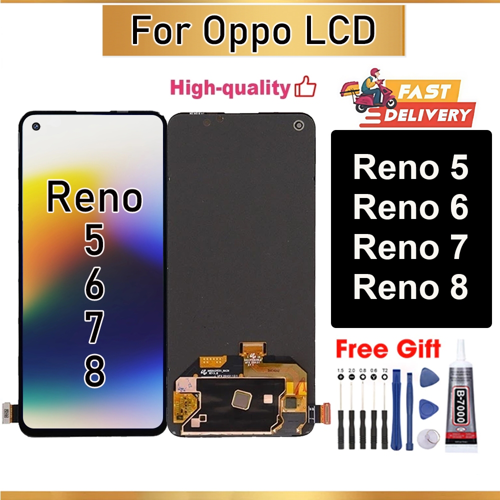 Original LCD For OPPO Reno 5 Reno 6 Reno 7 Reno 8 LCD 4G 5G LCD Screen ...