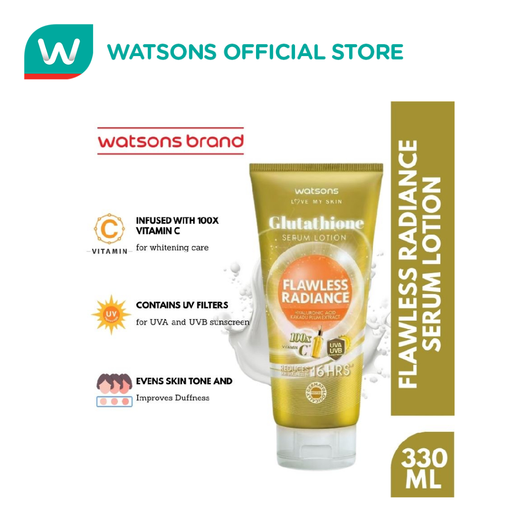WATSONS Glutathione Flawless Radiance Serum Lotion 330ml | Shopee  Philippines
