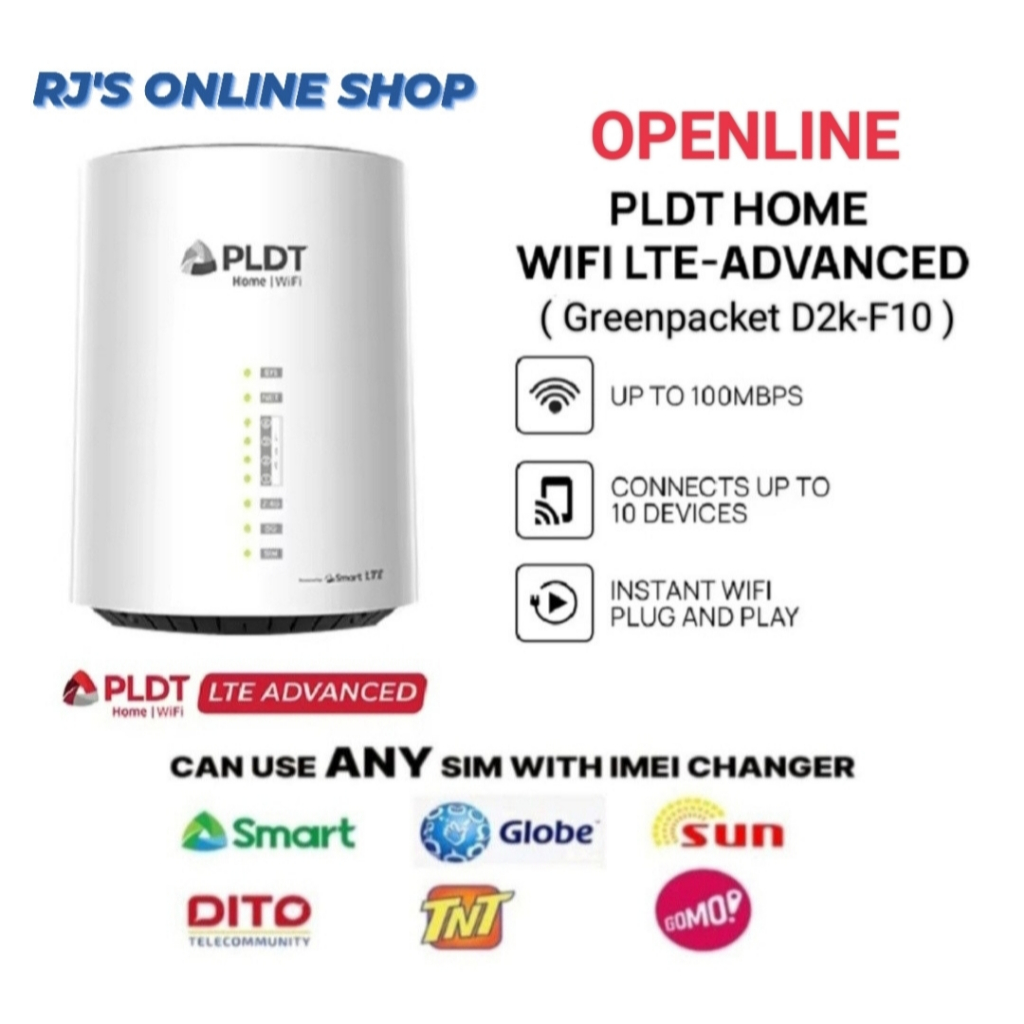 PLDT Home Prepaid Wifi Cat 6 Greenpacket D2K Openline Brandnew | Shopee ...