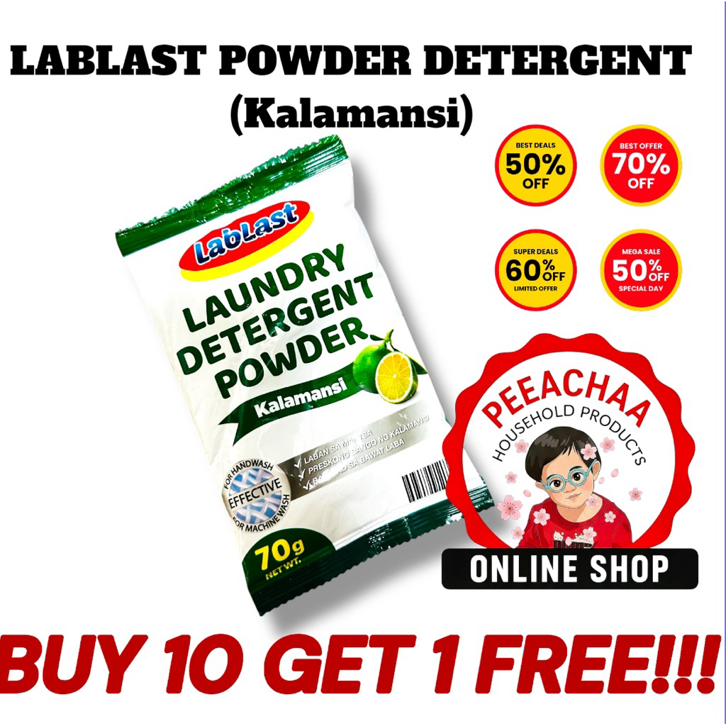Original Lablast Laundry detergent powder kalamansi 70g x 5sacher per ...