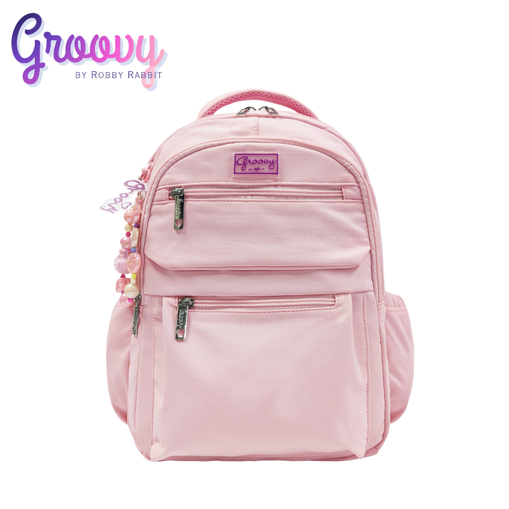Groovy Bags by Robby Rabbit Daphne Backpack 16-Inch (Pink, Khaki ...