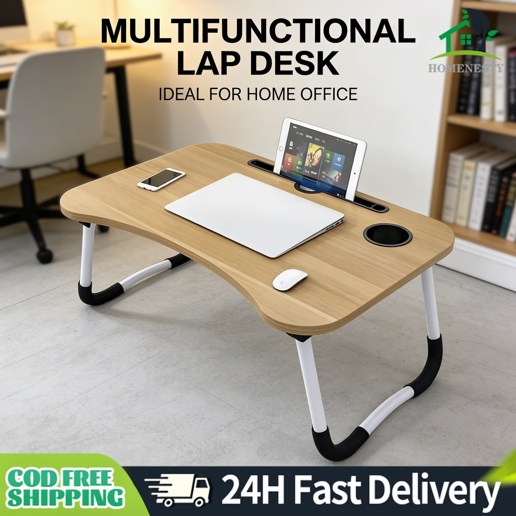 Foldable Laptop Table Mini Study Desk Portable Bed Office Table With ...