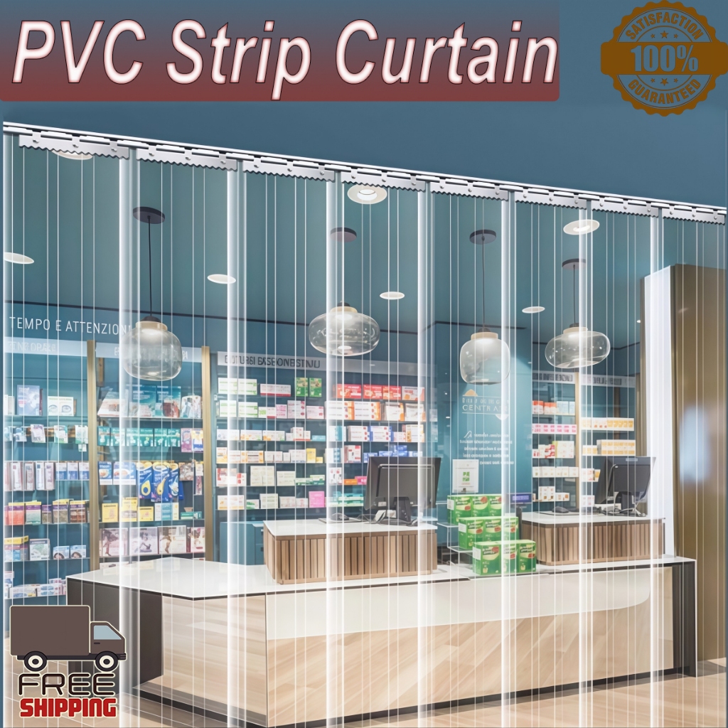 Thick Clear PVC Strip Curtain 2.4M×18CM/2.1M×18CM, Thermal Insulation ...