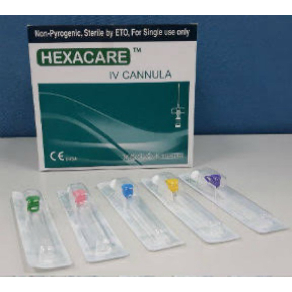 [BOX] IV Cannula by HEXACARE w/ Wings & Inj Port ( G18| G20| G22| G24 ...