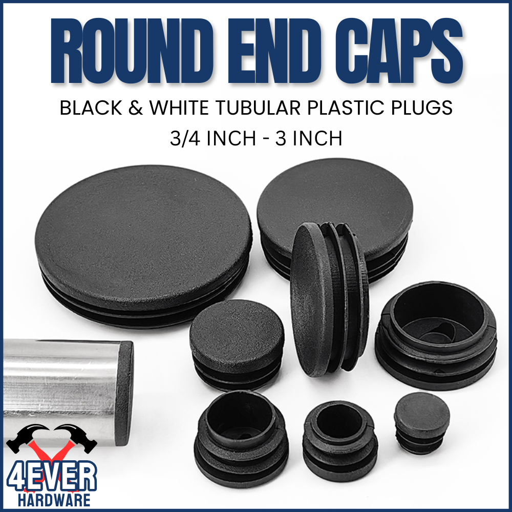 Round Plastic Plugs – 20-Pack, 1" Black Tubing End Caps – Fits 0.75"–0.93" ID Round Tubing – UV Resistant, Flexible Ribs – For Chair Legs, Fence Posts, Furniture