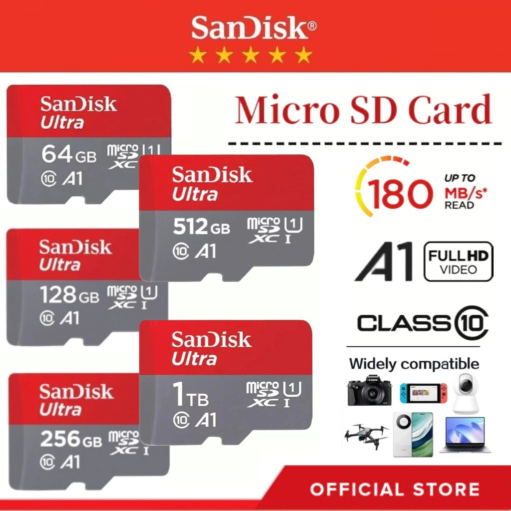 SanDisk Ultra Memory Card 64GB 128GB 256GB 512GB 1TB Micro SD Card ...