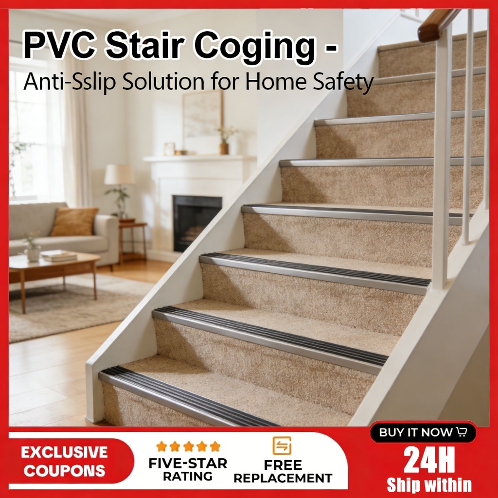 Anti Slip Strip PVC Rubber Stair Nosing Self-Adhesive Stair Edge ...