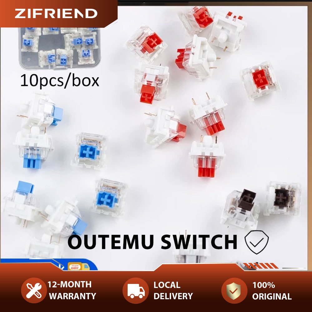 ZIFRIEND Outemu 10pcs Mechanical Keyboard Switch 3/pin Blue Red Brown ...