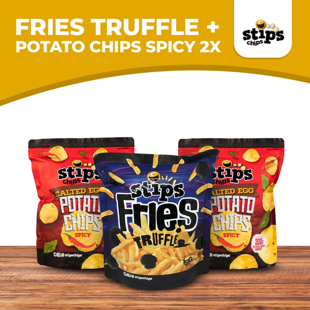 Stip's Fries Truffle 150g & Spicy Salted Egg Potato Chips 200g x 2 ...