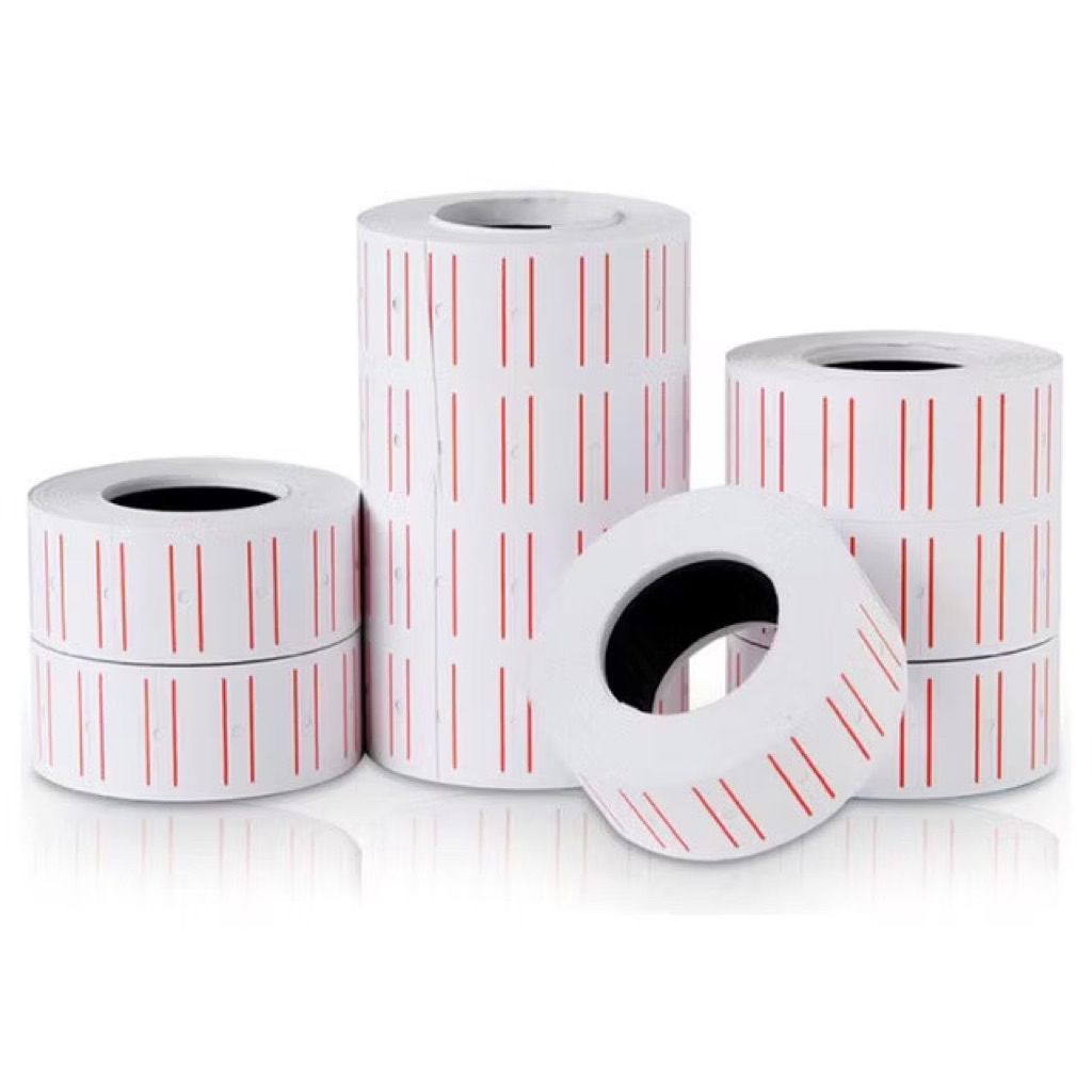 1 Tube/10 Rolls White Price Tag Sticker Refill Label Labeller | Shopee ...
