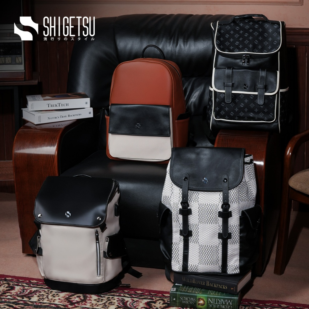 Shigetsu Leather Backpack Collection for Men Bag for School