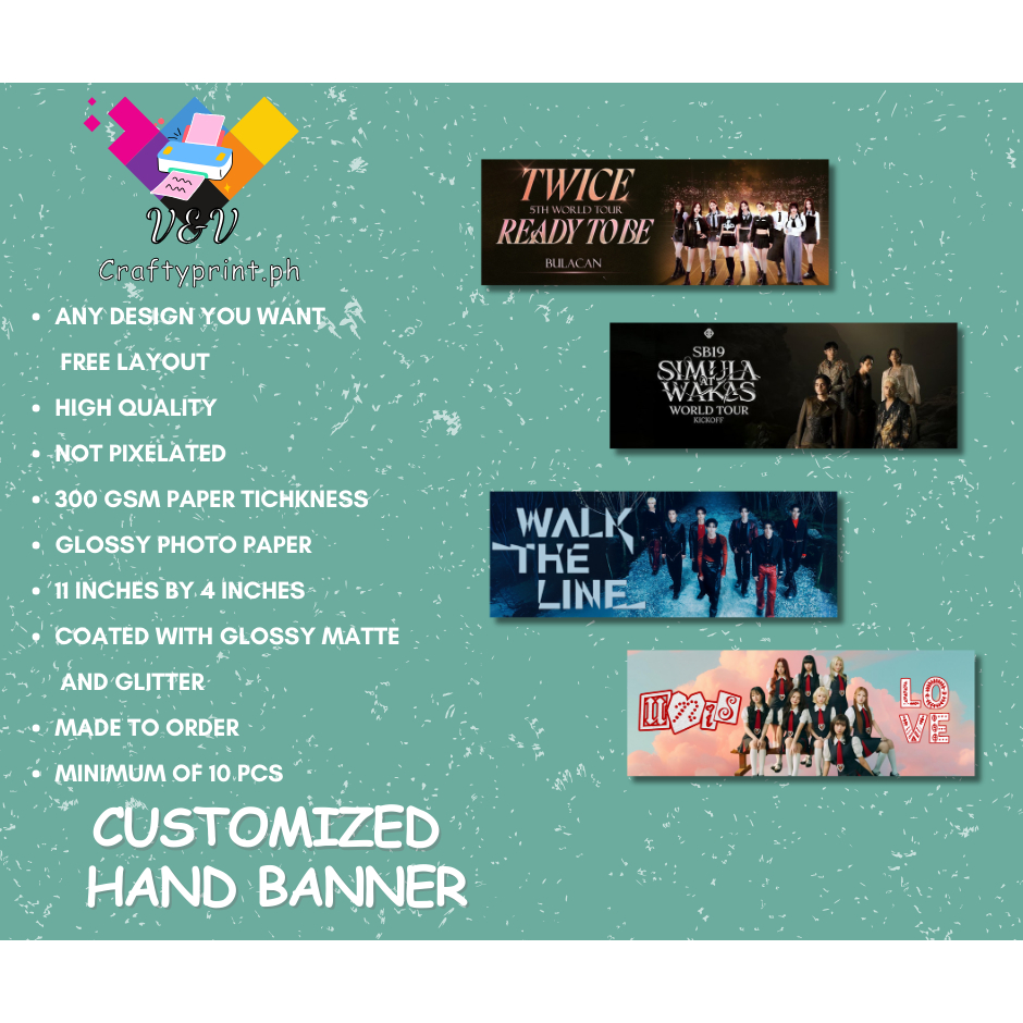 Customized/ Personalized Hand Banner for Concert (100pcs) | Shopee ...